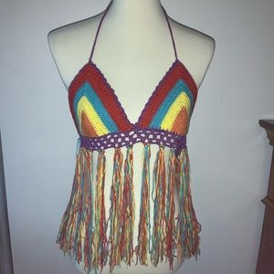 Paradise festival boho halter top size M